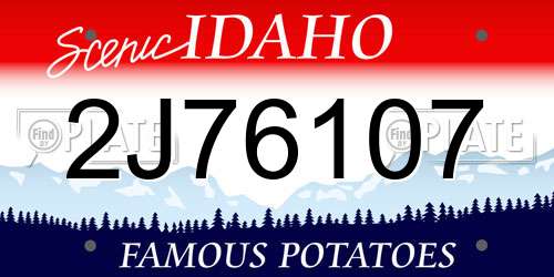 2J76107 Idaho License Plate