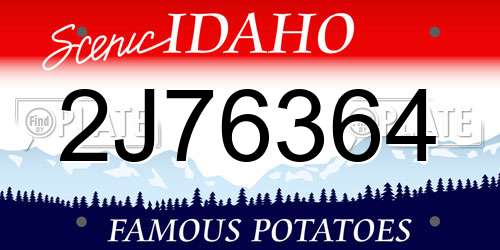 2J76364 Idaho License Plate