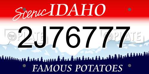 2J76777 Idaho License Plate