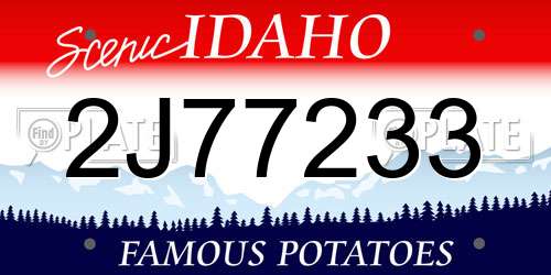 2J77233 Idaho License Plate