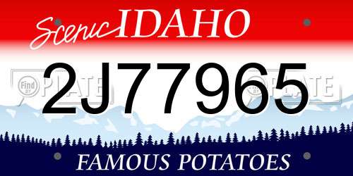 2J77965 Idaho License Plate