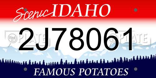 2J78061 Idaho License Plate