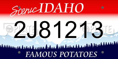 2J81213 Idaho License Plate