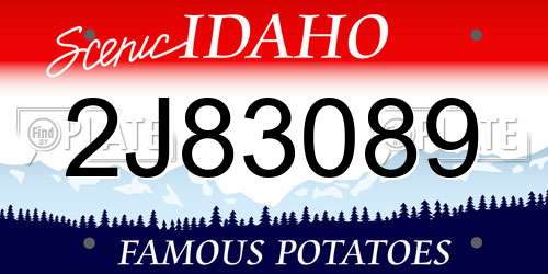 2J83089 Idaho License Plate