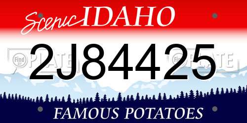 2J84425 Idaho License Plate