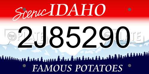 2J85290 Idaho License Plate