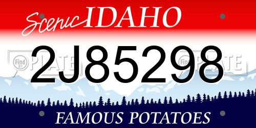 2J85298 Idaho License Plate