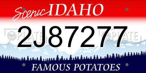 2J87277 Idaho License Plate