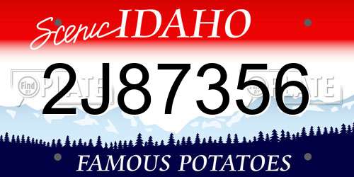 2J87356 Idaho License Plate