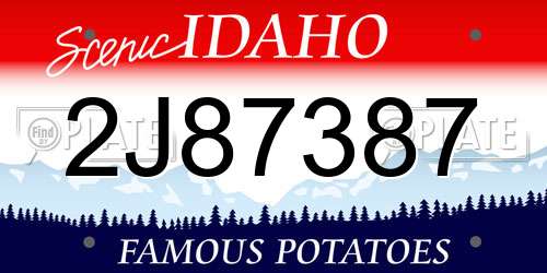 2J87387 Idaho License Plate