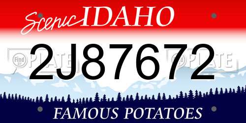 2J87672 Idaho License Plate