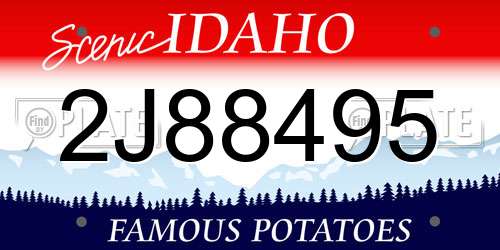 2J88495 Idaho License Plate
