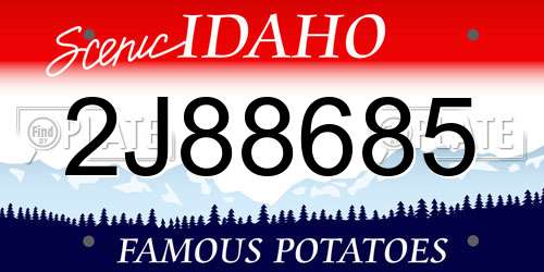 2J88685 Idaho License Plate