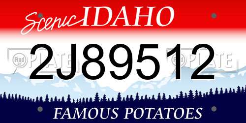 2J89512 Idaho License Plate