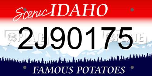 2J90175 Idaho License Plate