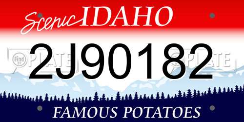 2J90182 Idaho License Plate