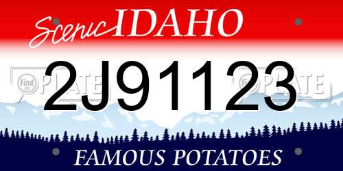 2J91123 Idaho License Plate
