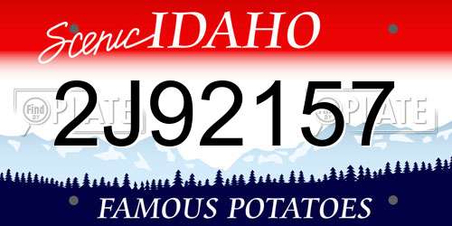2J92157 Idaho License Plate
