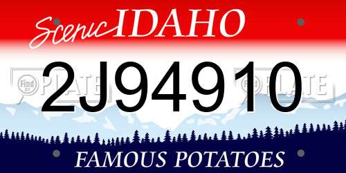 2J94910 Idaho License Plate