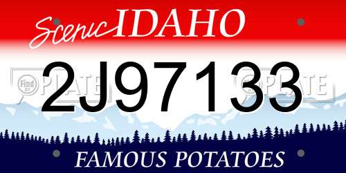 2J97133 Idaho License Plate