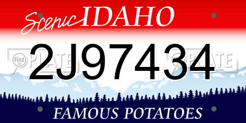 2J97434 Idaho License Plate