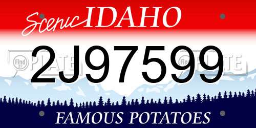 2J97599 Idaho License Plate