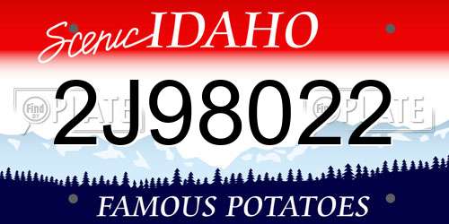 2J98022 Idaho License Plate