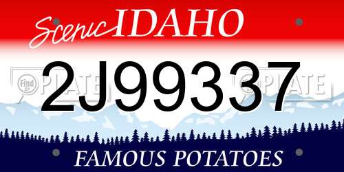 2J99337 Idaho License Plate
