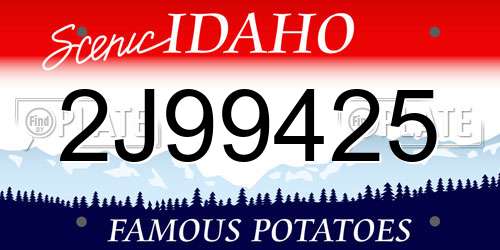 2J99425 Idaho License Plate