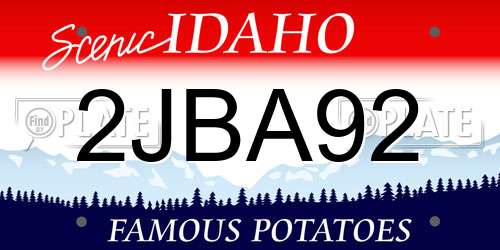 2JBA92 Idaho License Plate