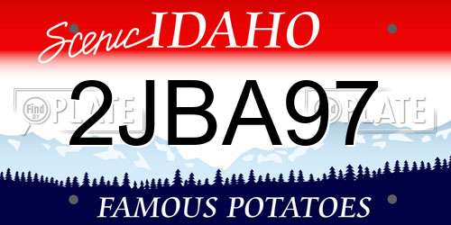 2JBA97 Idaho License Plate