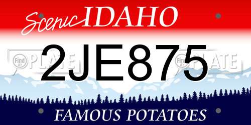 2JE875 Idaho License Plate