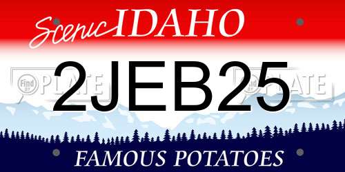 2JEB25 Idaho License Plate