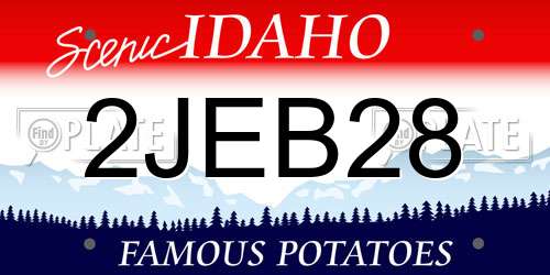 2JEB28 Idaho License Plate