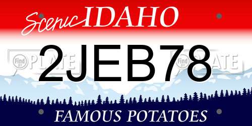 2JEB78 Idaho License Plate