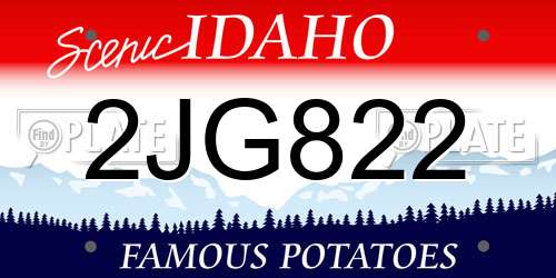 2JG822 Idaho License Plate