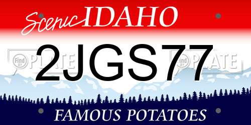 2JGS77 Idaho License Plate