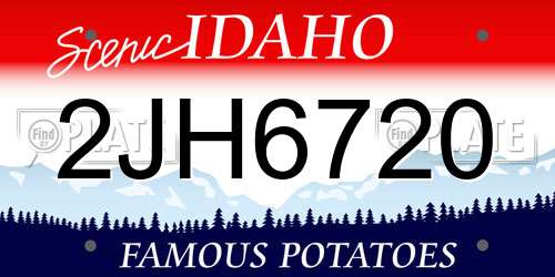 2JH6720 Idaho License Plate