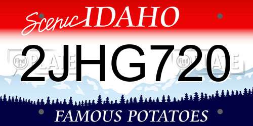 2JHG720 Idaho License Plate