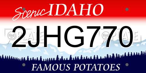 2JHG770 Idaho License Plate
