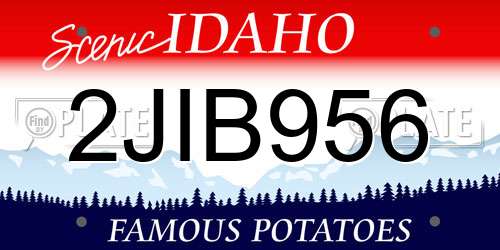 2JIB956 Idaho License Plate