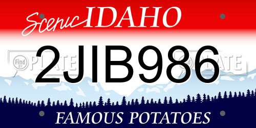 2JIB986 Idaho License Plate