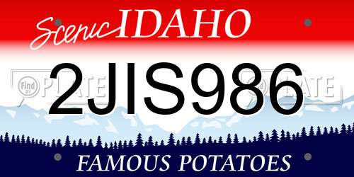 2JIS986 Idaho License Plate