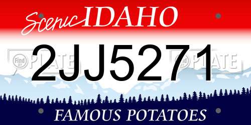 2JJ5271 Idaho License Plate