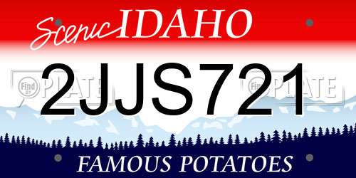 2JJS721 Idaho License Plate