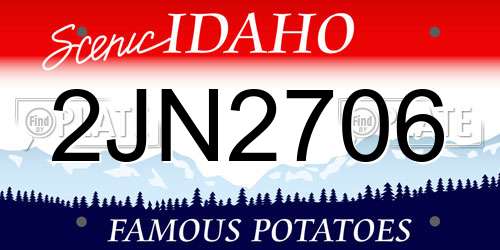 2JN2706 Idaho License Plate