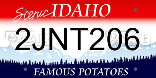 2JNT206 Idaho License Plate