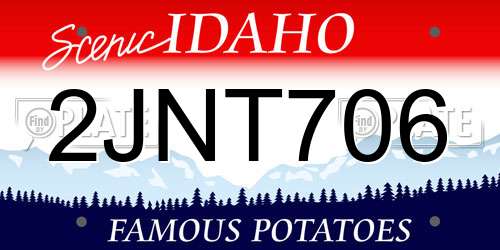 2JNT706 Idaho License Plate