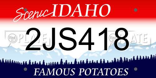 2JS418 Idaho License Plate