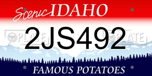 2JS492 Idaho License Plate